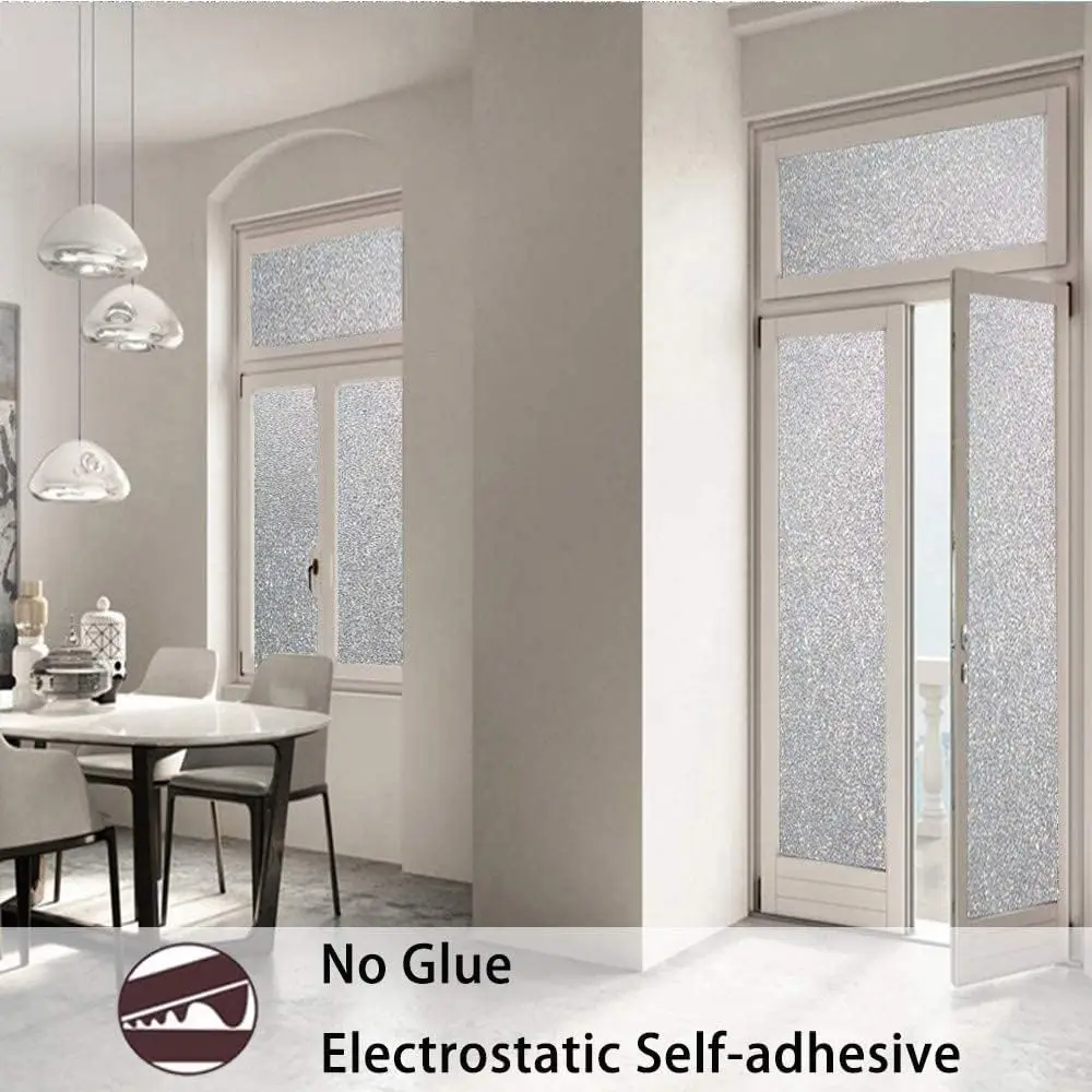 Window Privacy Film Frosted Glass Electrostatic Window Film Privacy Protection Window Stickers Anti-UV for Home Room