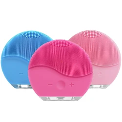 Usb Vibrating Facial Cleansing Brush cleanser Massager Waterproof limpiador Silicone Electric Facial Face Brush