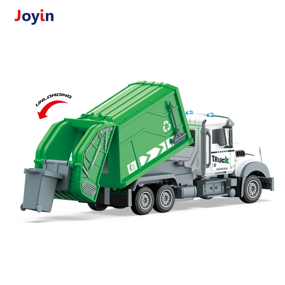 2.4G RC Sanitation Truck for Kids Remote Control Toy USA Vehicle With Lights, Sound & Lift Function Enhance STEM & Creativity
