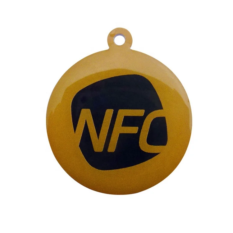 Free sample epoxy keychains RFID NFC keyfob epoxy tag for sharing social media and access control card