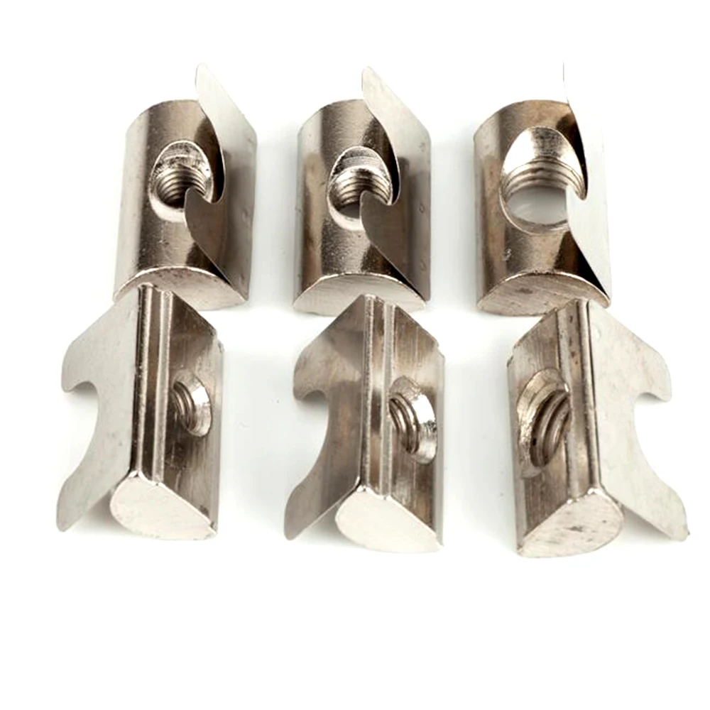 10pcs 3030 Half round nut M4 M5 M6 M8 shrapnel nut block elastic nut EU standard 30/40/45 series Aluminum Profile Accessories