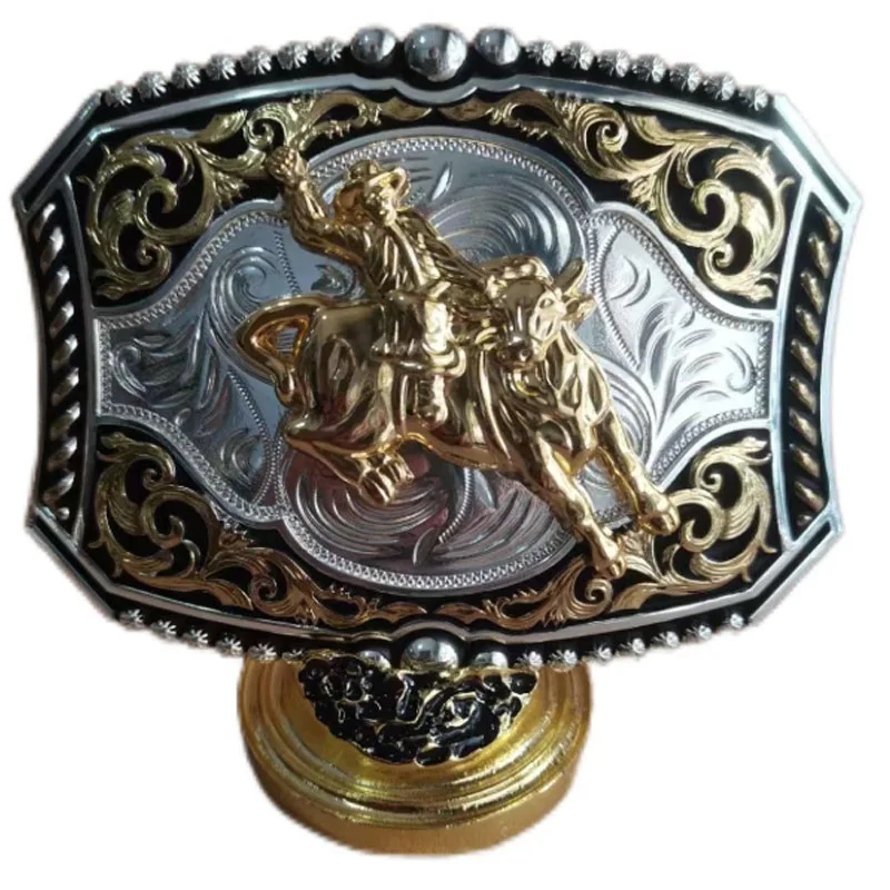 Texas State Map Flag Large Huge Rodeo Western Gold Tone Belt Buckle
