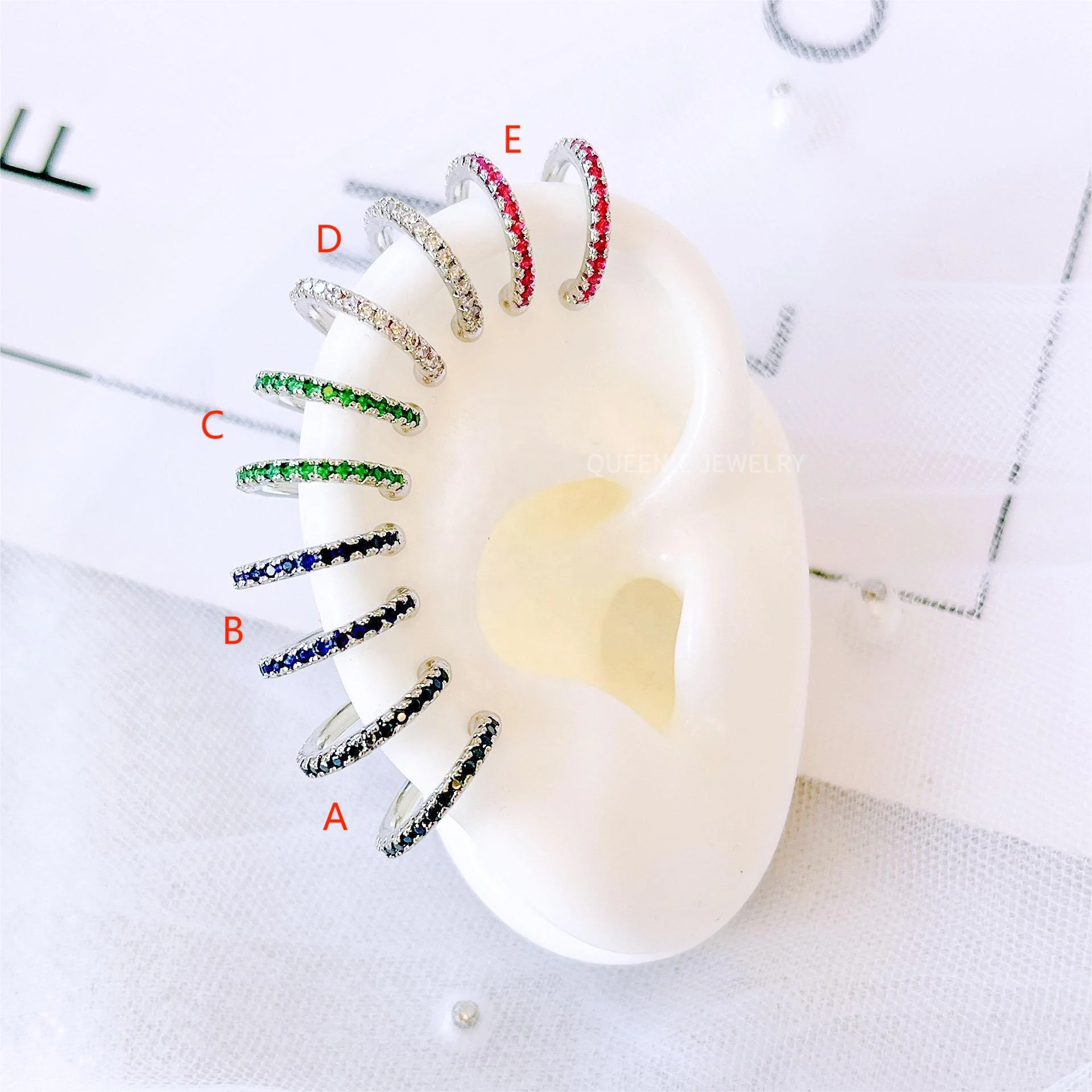 Hot Jewelry Accessory Simple Brass 18k Gold Plated watch strap Cubic Zircon Cuff Earrings For Men women