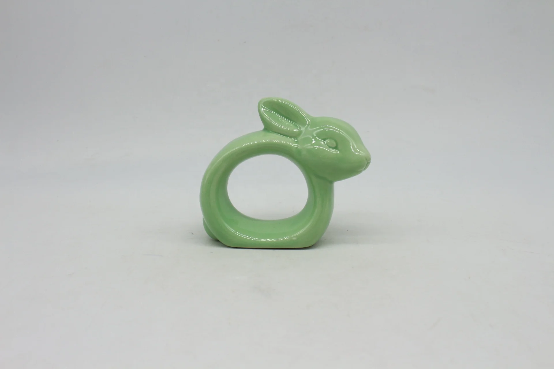 Custom Napkin Holder Creative Rabbit Napkin Ring Ceramic Bunny Rings Napkin For Wedding Spring Easter
