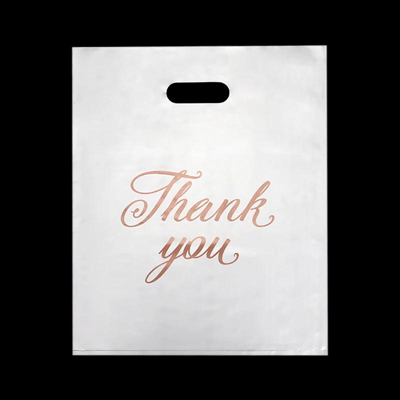 Custom Bags With Logo Plastic Waterproof Cloth Retail Shopping Bag Luxury Printed Die Cut Die cut handle bag