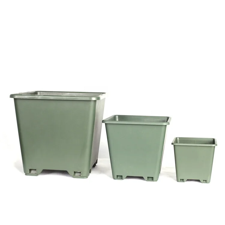 Wholesale  Big Square 100 20cm Ficuswhite Articificisl Mold Gardening Set Recycled Nursery Plant Flower Plastic Pot With Lid