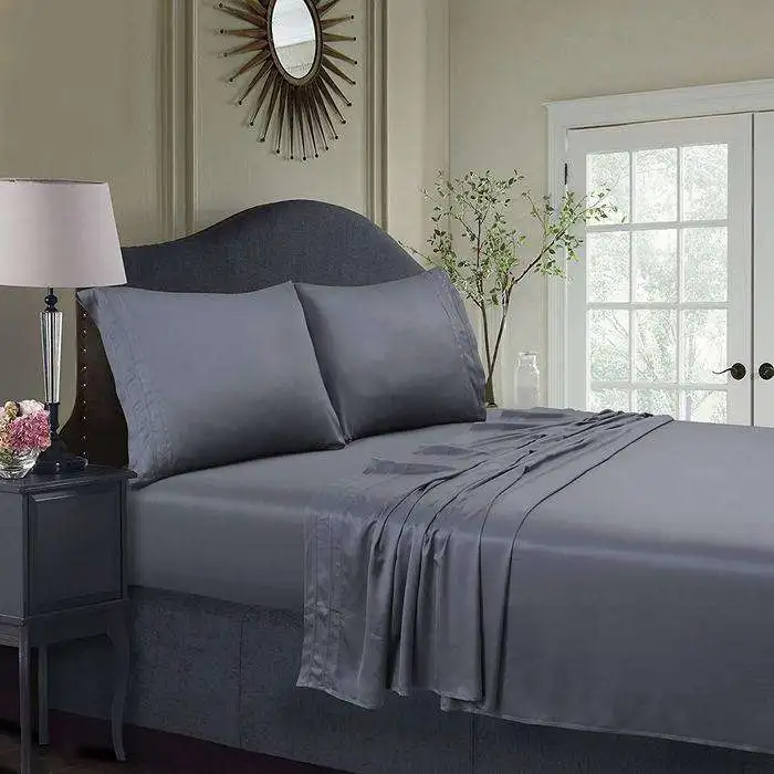 Wholesale Queen Size Sheet Set 4 Piece Hotel Luxury White Bed Sheets Soft Deep Pockets Designer Breathable Cooling Bedding Set