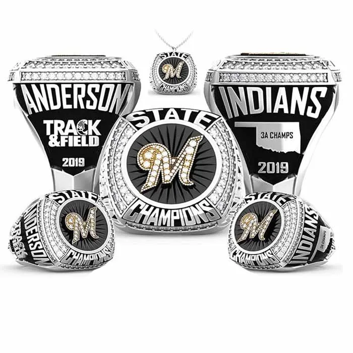 Factory Price Custom Customized Logo Metal Zinc Alloy Soft Enamel Gold Plated Champion Ring