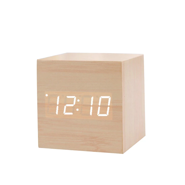 T548 Table Electronic Decorative Chinese Supplier Mini Decorative Day Digital Wooden Alarm Clock