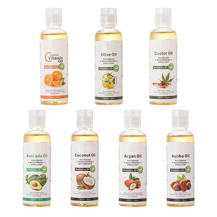 Private Label OEM Natural Castor Moroccan Argan Grapeseed Sweet Almond Oil For body hair Carrier Oil Factory Wholesale