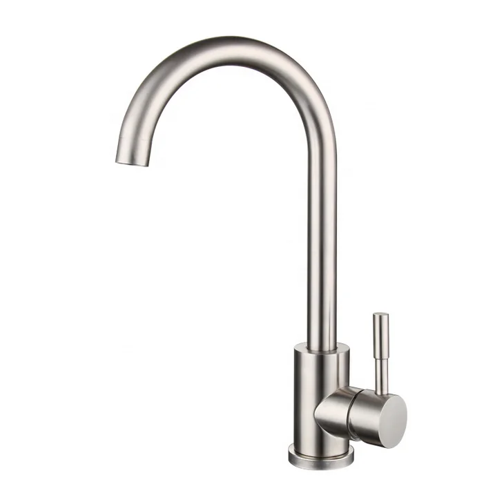 Кухонный смеситель с одной ручкой, кран из нержавеющей стали и латуни, одно отверстие, 3 года в современном стиле