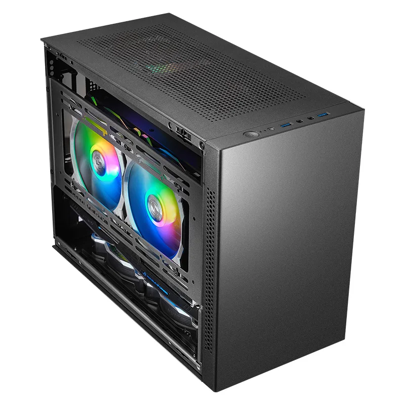 SAMA Tempered glass micro ATX case steel Micro ATX gaming case official  ITX pc case