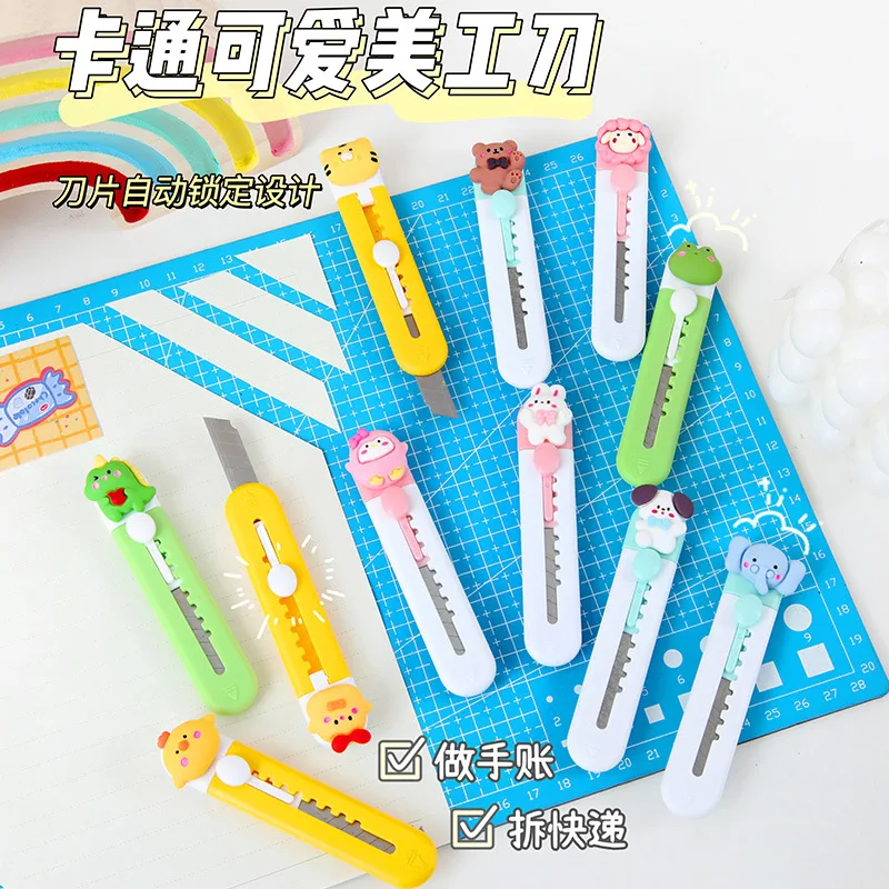Мультяшное искусство, оптовая продажа, миниатюрный портативный экспресс-Открыватель для коробок, для студентов, ручная работа, офисный бумажный нож, нож для обоев