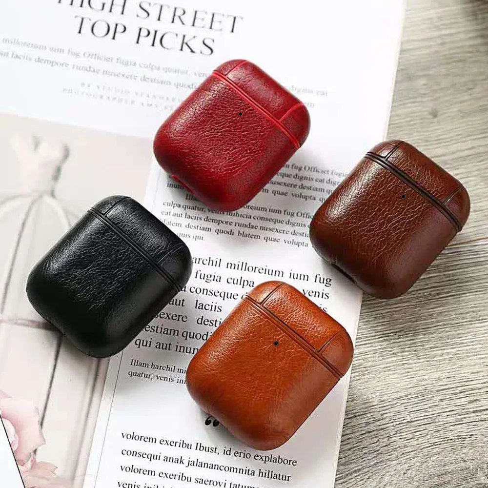 Premium PU Leather For Air Pod Cover For Apple Airpods 1 2 Case