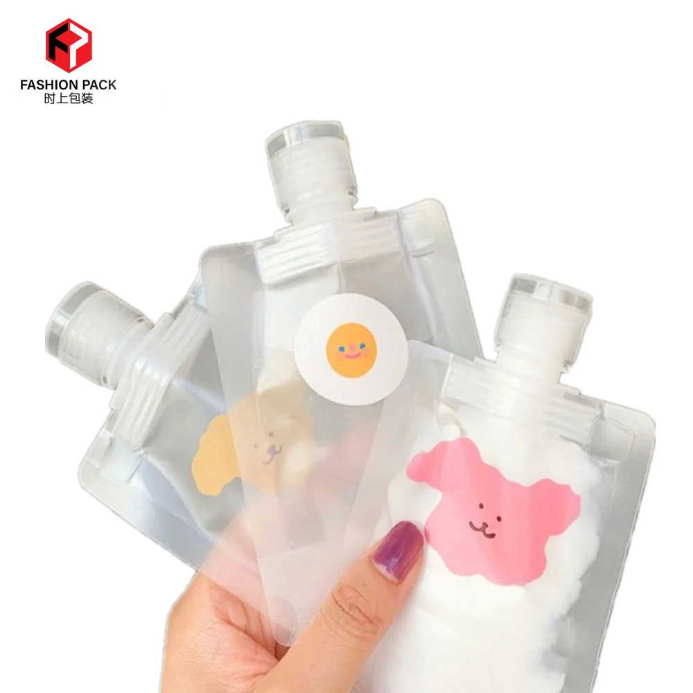 Custom Full Print Design Your Own Spout Pouch Liquid Cream Bottle Sample Tester Packaging Bag Sachet