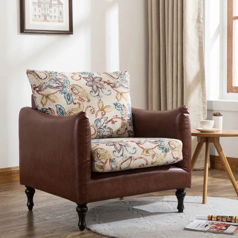 Современное Роскошное дизайнерское кресло для отдыха из антикварной кожи с обивкой для спальни