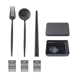 Folding knife fork spoon 304 stainless steel cutlery Portugal knife fork spoon chopsticks portable cutlery set