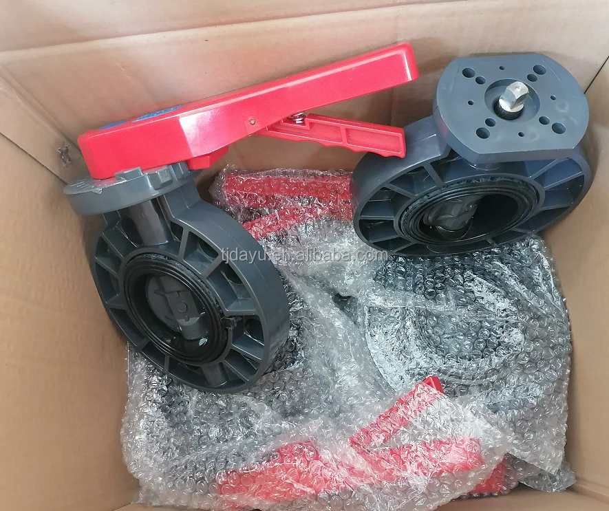 ATA factory cheap sale dn15 to dn100 UPVC PPH handle manual ball valve  bare stem motorized pneumatic drive