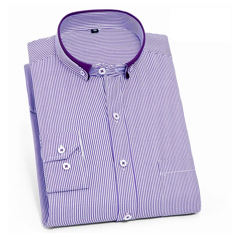 Classic casual  Double  collar botton down shirt men fitted dress shirt