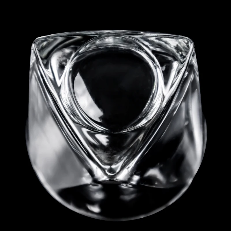 Factory wholesale triangle bottom wine cup 270ml crystal whiskey glass