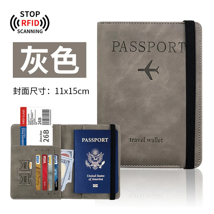 Fashionable Family Travel Passport Holder Cover Pu Leather Passport Wallet Rfid Blocking Passport File Manager Wallets For Women