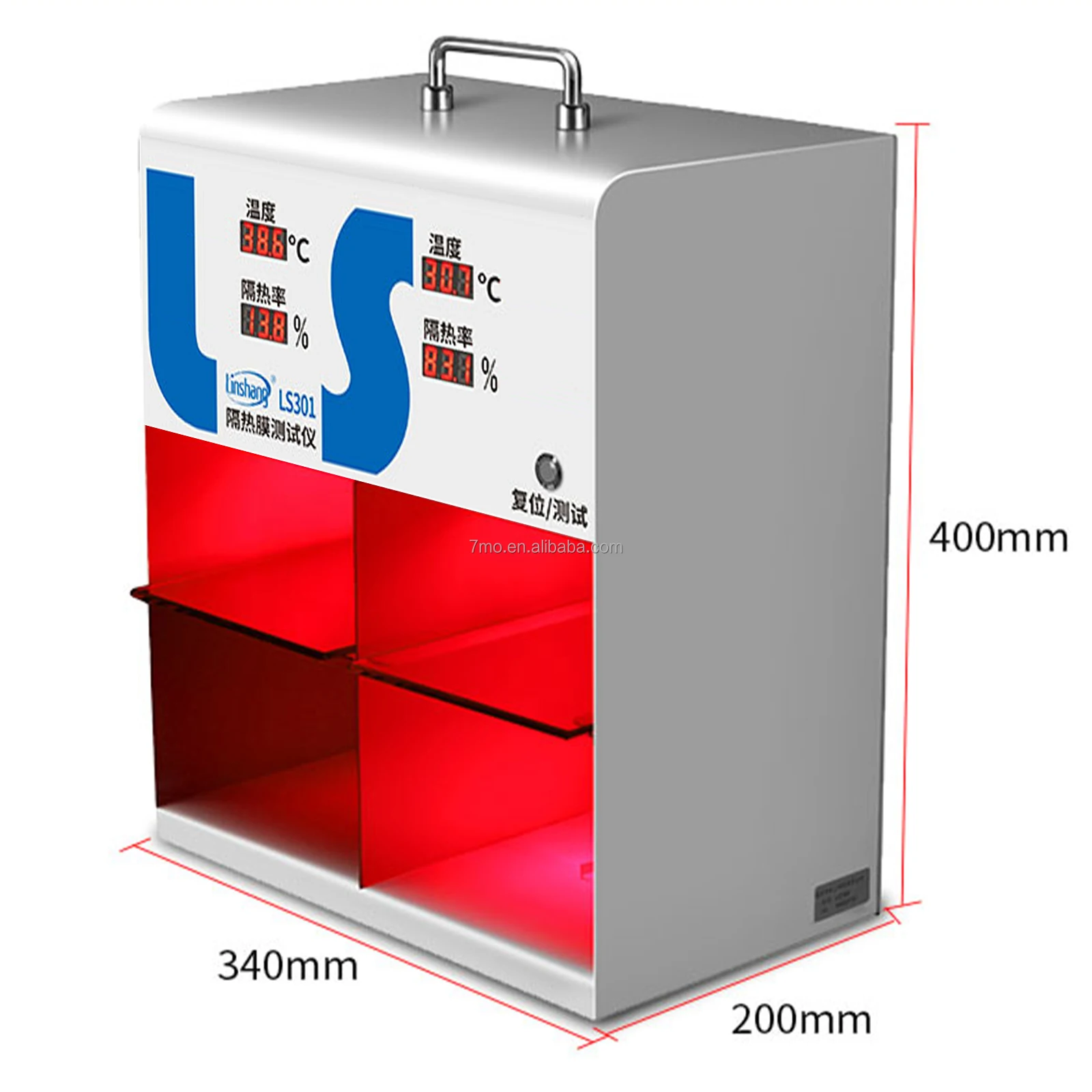 7mo LS301 LS300 Thermal Shielding Glass Solar Film Temperature Meter with IR Heat Insulation Property Demonstration