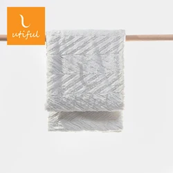 Custom premium oversize polyester herringbone brushed white PV faux fur mink velvet reversible throw blanket