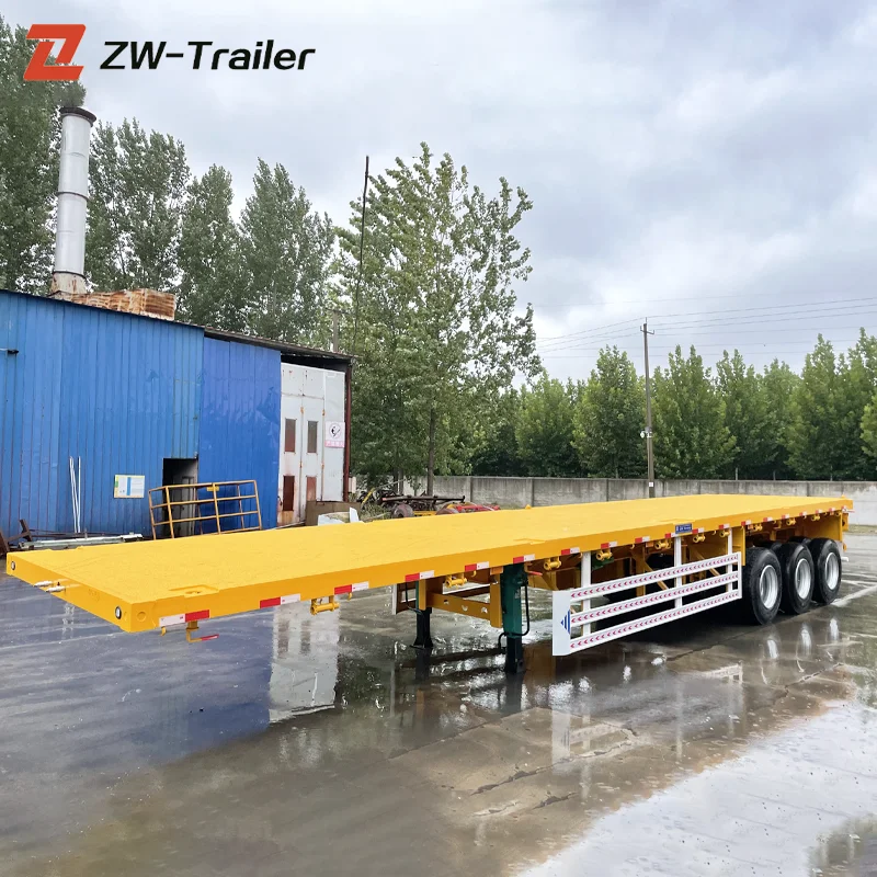 3 Axles 20ft 40ft Container Flat Bed Flatbed Semi Trailers