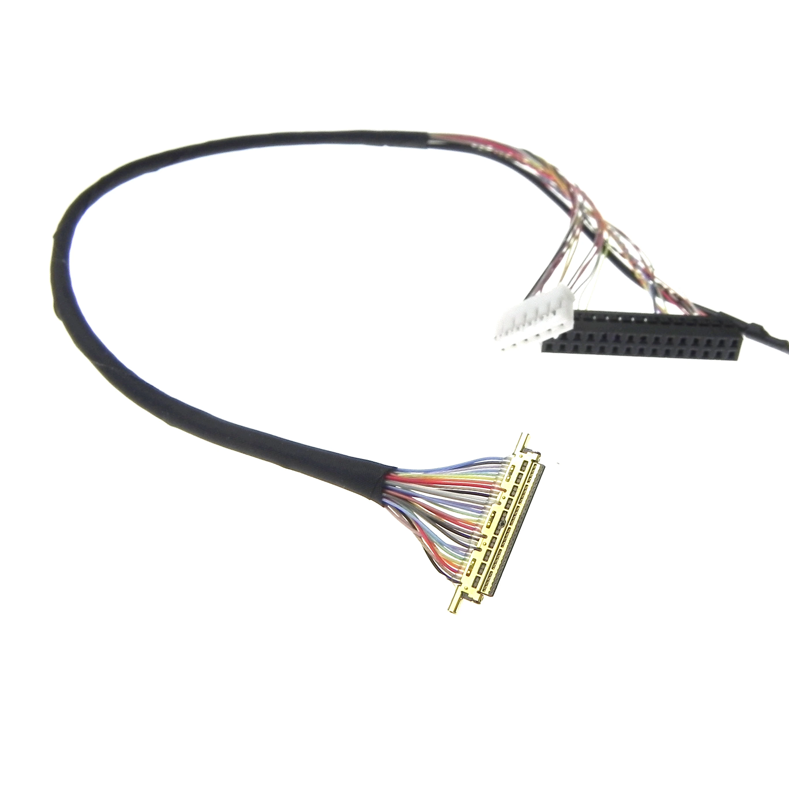 Display Cable I-PEX 20345-040T-02 To Molex 5011893010 and JST PHR-7 and PHR-12 Connector LVDS Cable Assembly
