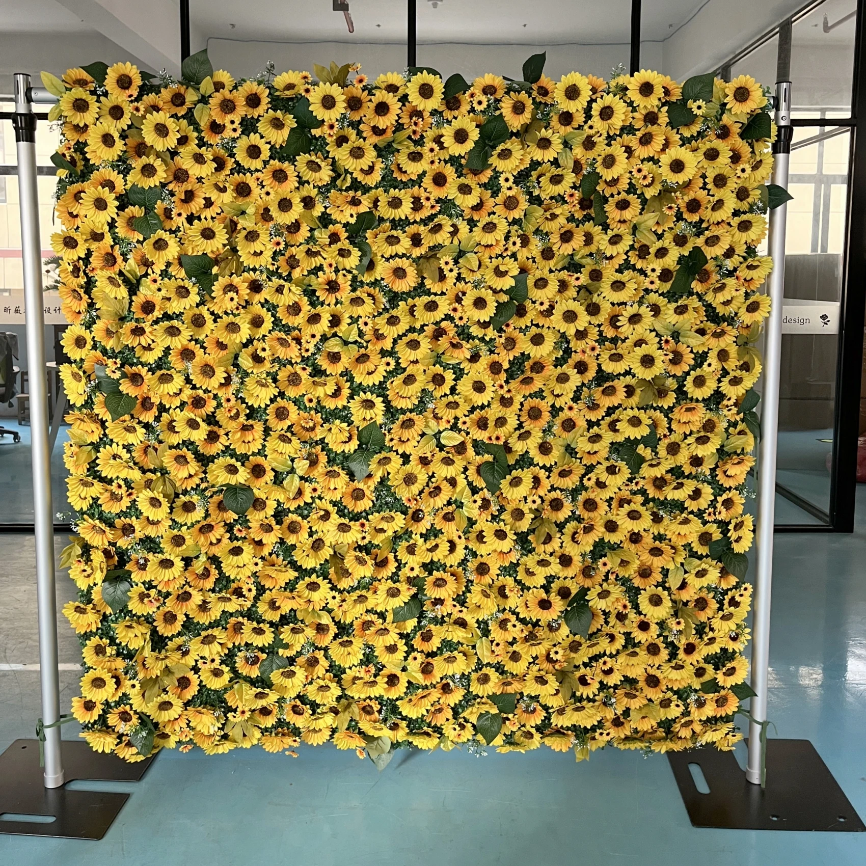Party Rentals Yellow Flowers Artificial Floral Backdrop 5d Faux Roses Flower Wall 8ft x 8ft Wedding Background for Photography