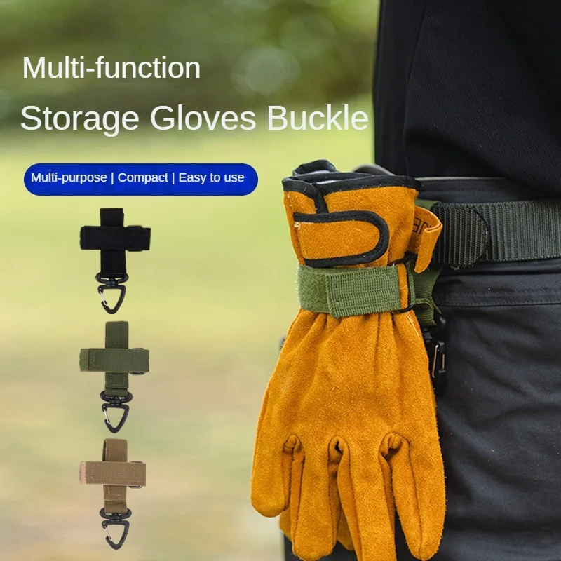 Multi Anti-Lost Gloves Hanging Hook Outdoor Camping Tactical Nylon Webbing Triangle Buckle Carabiner Keychain