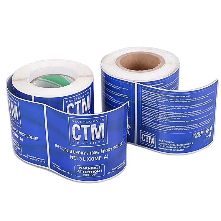 Arresting waterproof vinyl glossy laminated industrial product printing labels