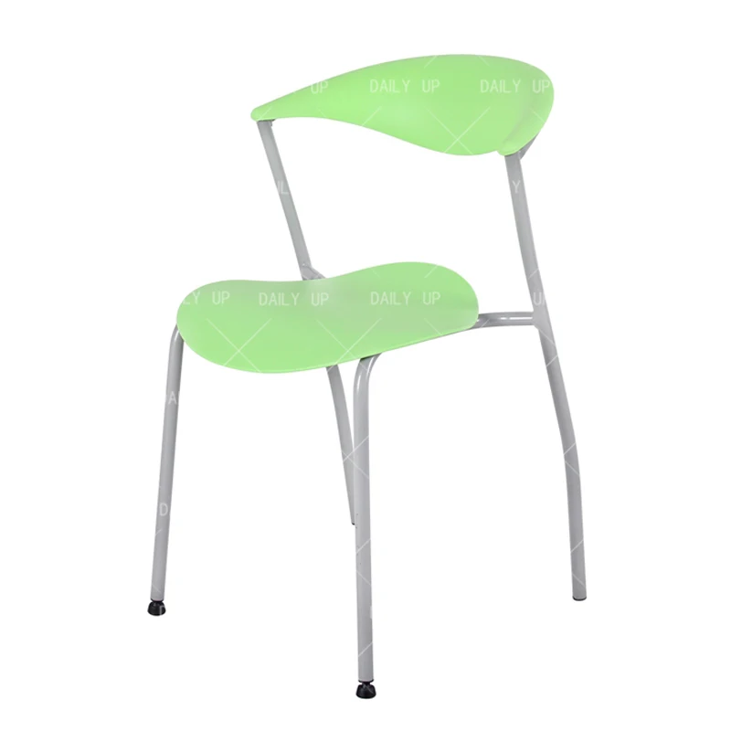 Stackable Plastic Living Room Chair Concise Ergonomic Leisure Chair With Steel Frame For Meeting And Conference