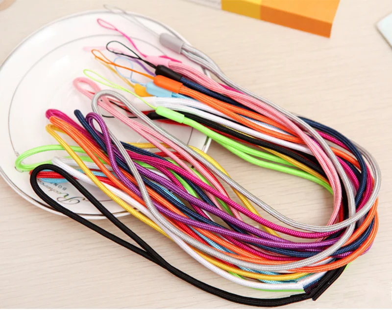 High Quality Round Nylon Braided Mobile Phone Lanyard Trendy Portable Phone Lanyard