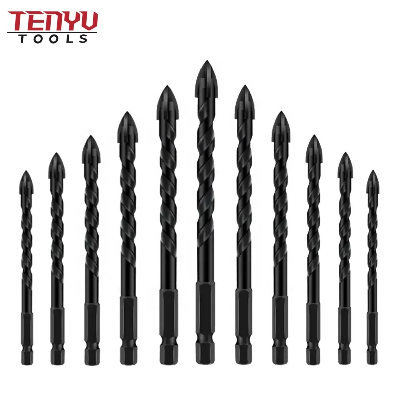 Universal Tile and Glass Hard Alloy Ceramic Spade Tile Concrete Hole Opener Drill Bit for Tiles Glass Set