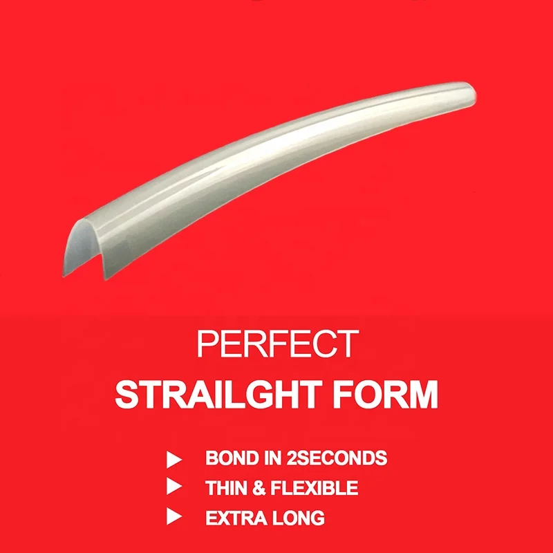 Private Label 495/ 550Pcs XXL Straight Pipe Curved Nail Tips Coffin Nail Tips French Square XXL Long Nails