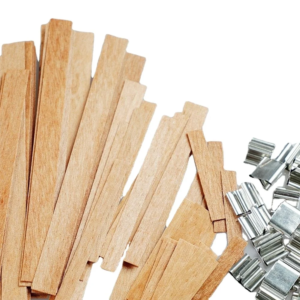 Wood Wicks for Candles Making 5.9 X 0.5 Inch Crackling Wooden Candle Wick for Soy Candle Making,Long Woodwick