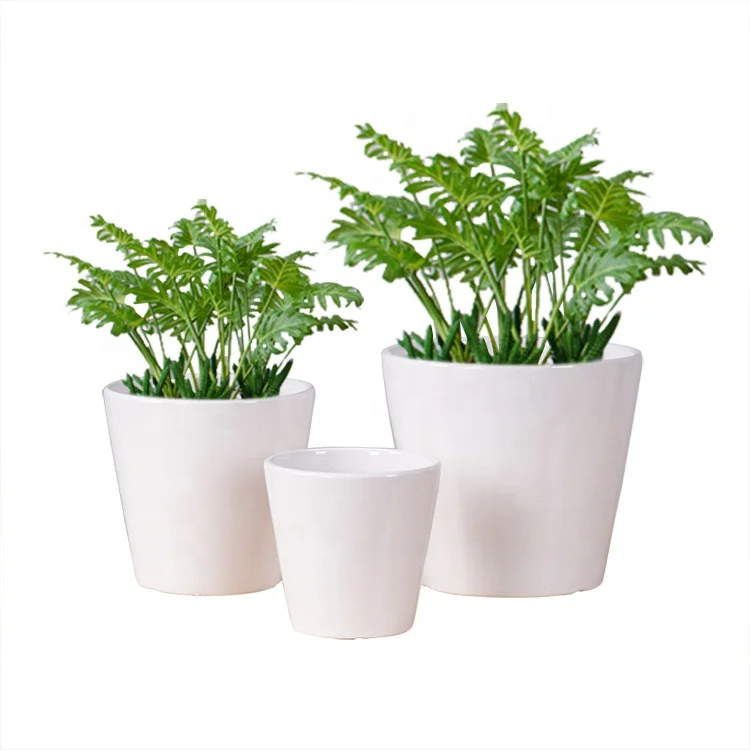 High Class Stoneware White Flower Pot Vase 3 Sizes Nordic Ceramic Vases