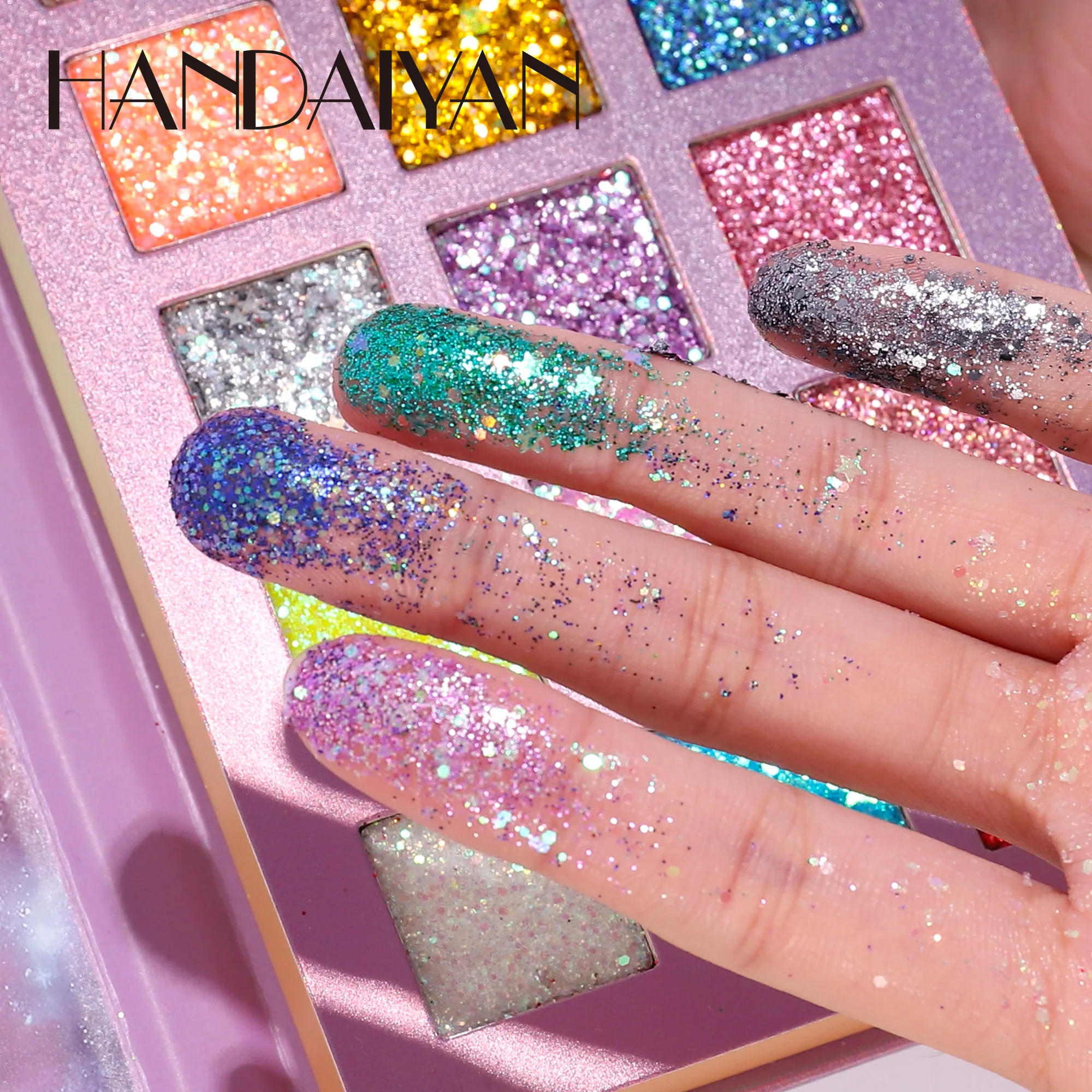 15 Colors Glitter Eyeshadow Palette Shimmer Multicolor Golden Color Sparkle Sequin Finish Body Face Makeup Stage Party Makeup