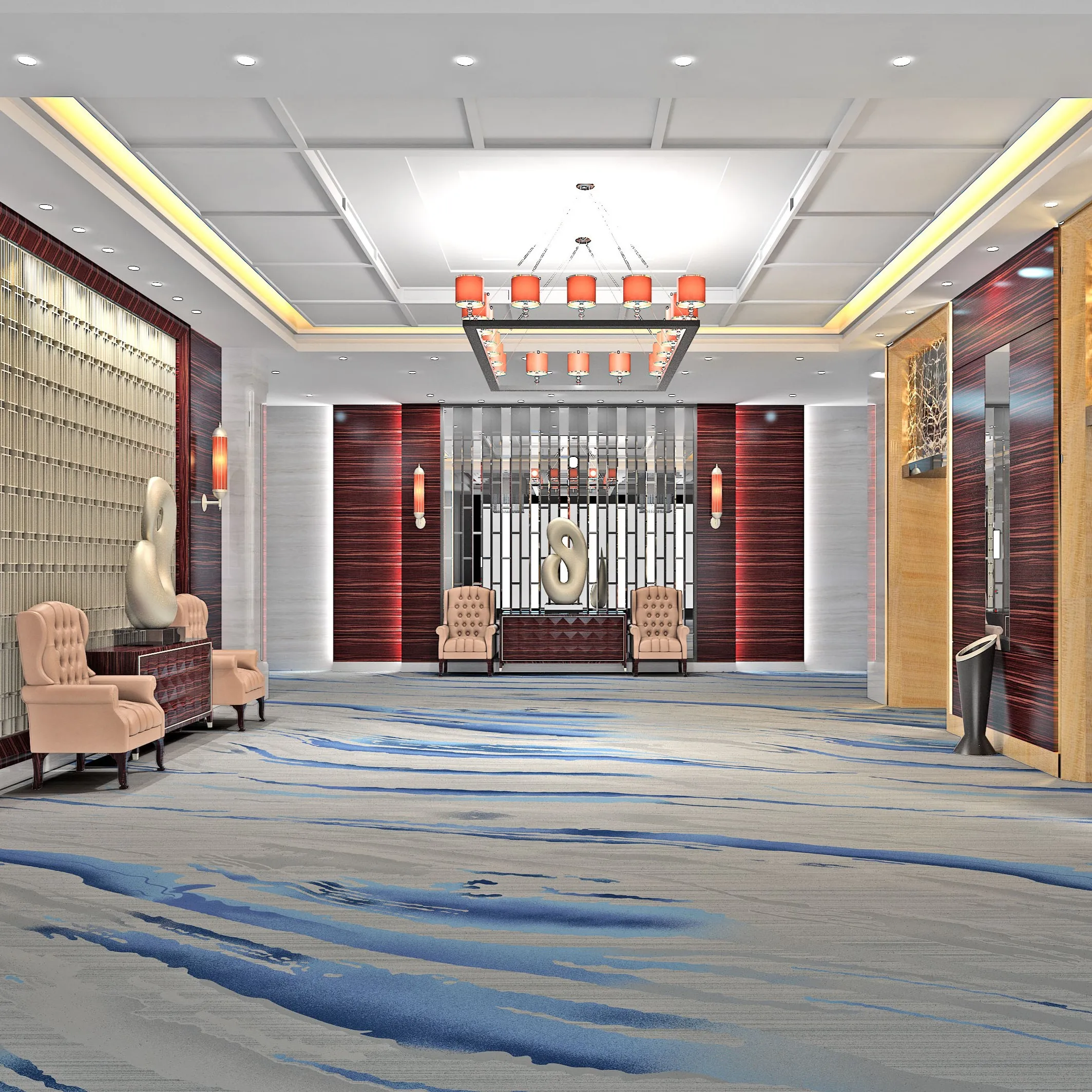 Factory direct polyester printed carpet can be customized full carpet hotel and office carpet