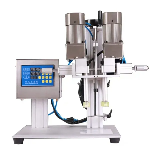 Table type semi-automatic vertical form fill-seal installation screw cap making machine for bottle cap