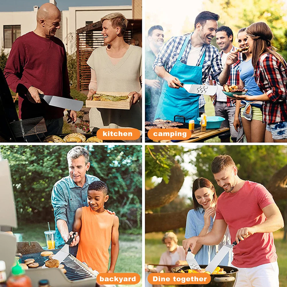 New barbecue stainless steel grill Griddle accessories kit BBQ tools set for Tepanyaki