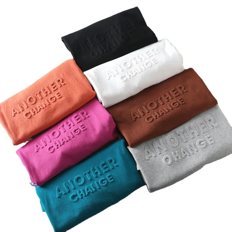 OEM high quality design oversized cotton custom logo 3d embossed t shirt for men