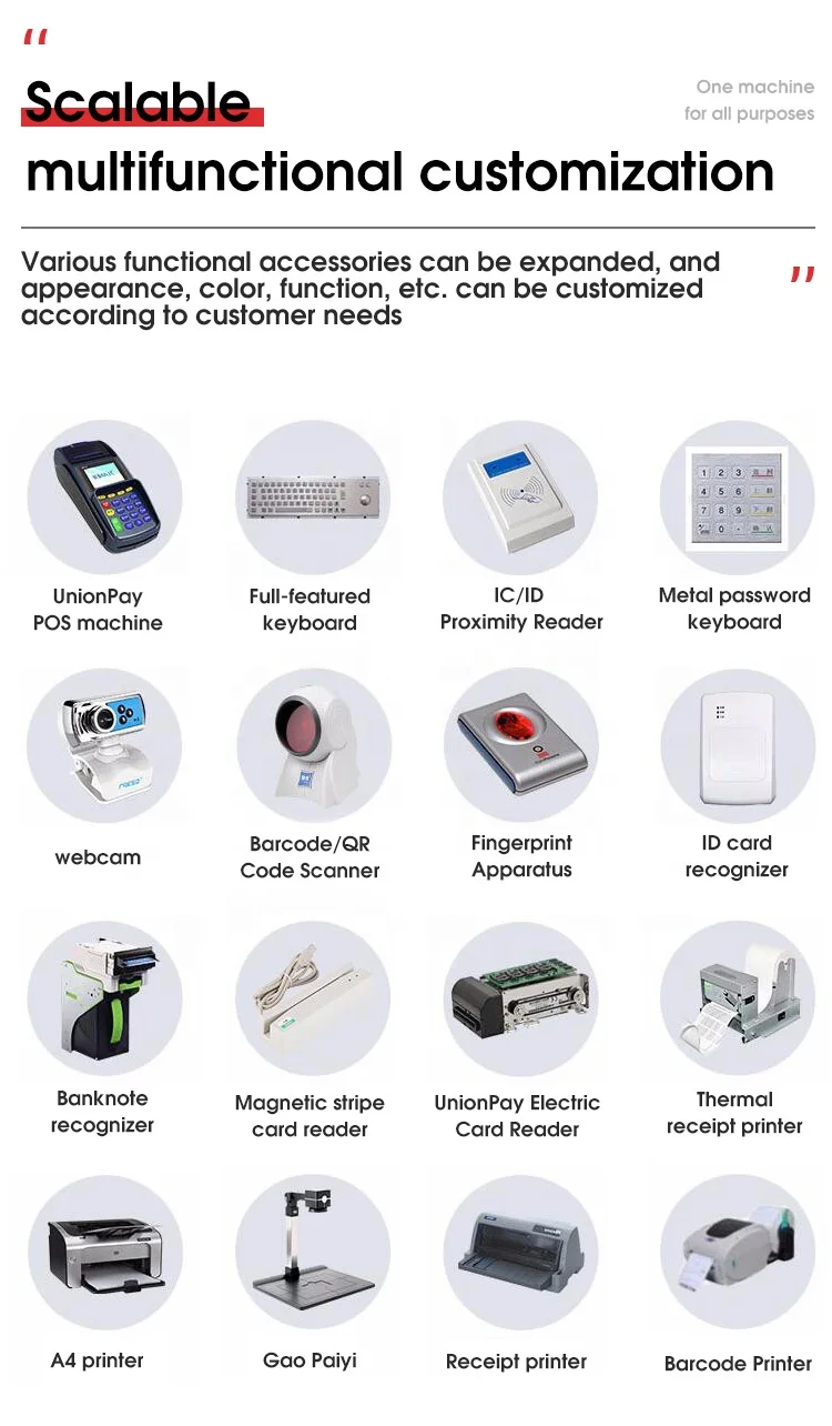 Official Management Building Self Service Kiosk Payment Terminal Metal Key Board Qr Code Scanner Printer Pos Location