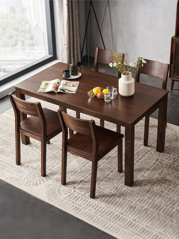 CZ-26 Simple Scandinavian style oak thick legs dining room furniture solid wood dining table