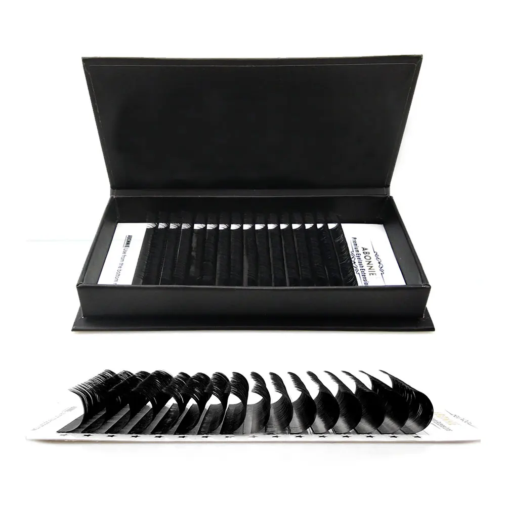 Ресницы Abonnie ручной работы из корейского волокна PBT 03 05 07 0,10 0,12 0,15 0,20 0,25 матовые черные для наращивания ресниц