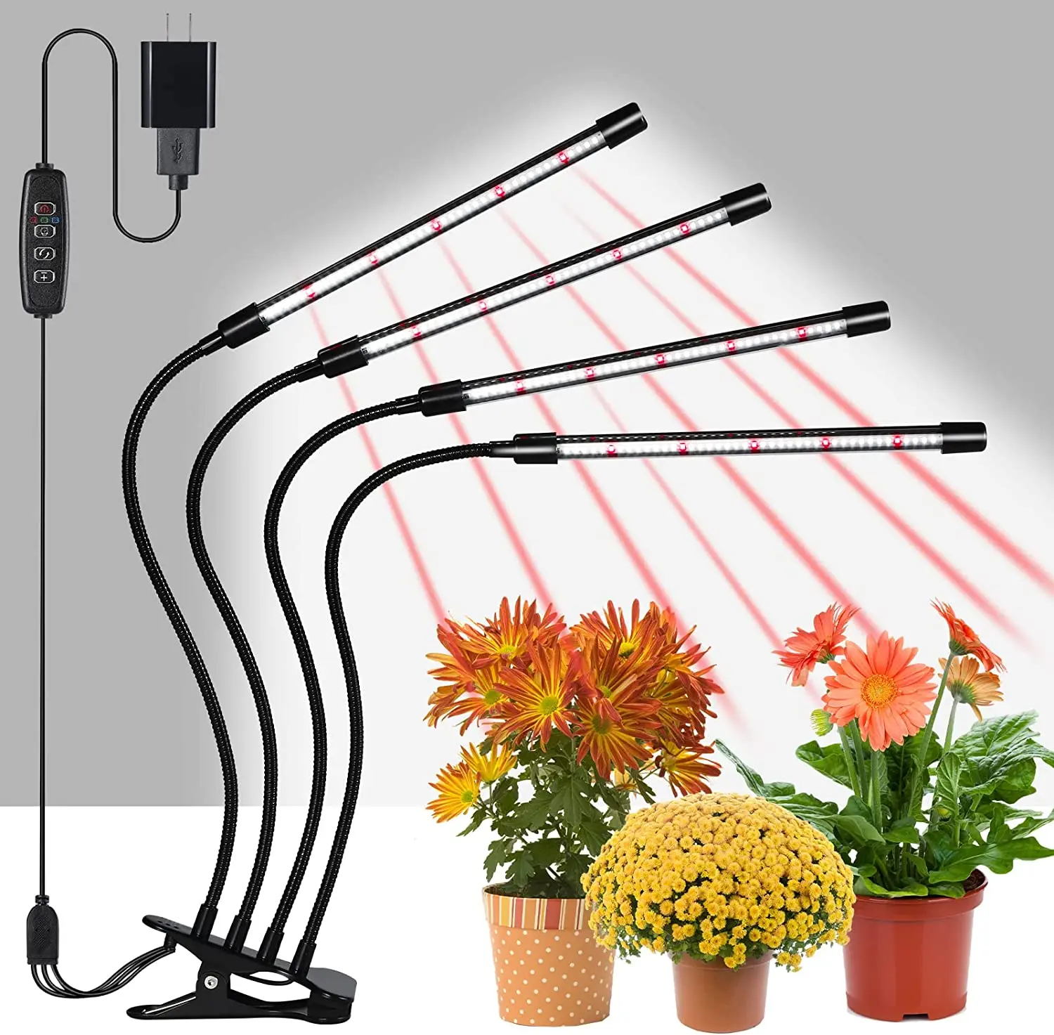 Hot sale dimmable 6H 9H 12H timed stand tripod Flexible goose neck phytolamp 120W full spectrum led grow lights