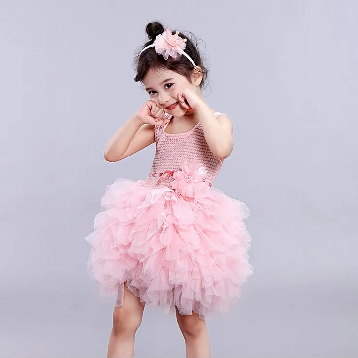 wholesale Baby Girl Plain Tutu Dress Girls Ruffle Party Dress