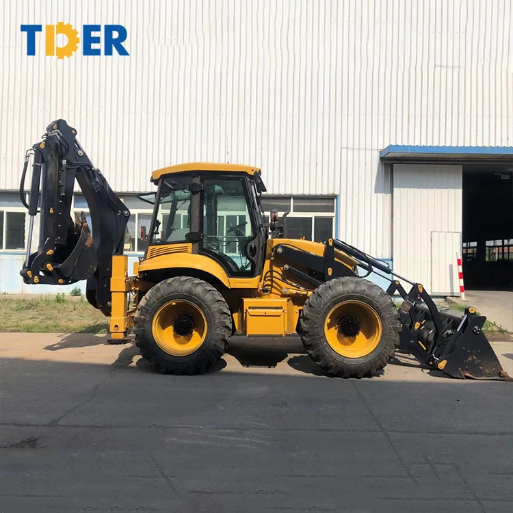 TDER four wheel steering 2.5 ton 2500kg 4WD backhoe loader 388H backhoe loader with telescopic boom