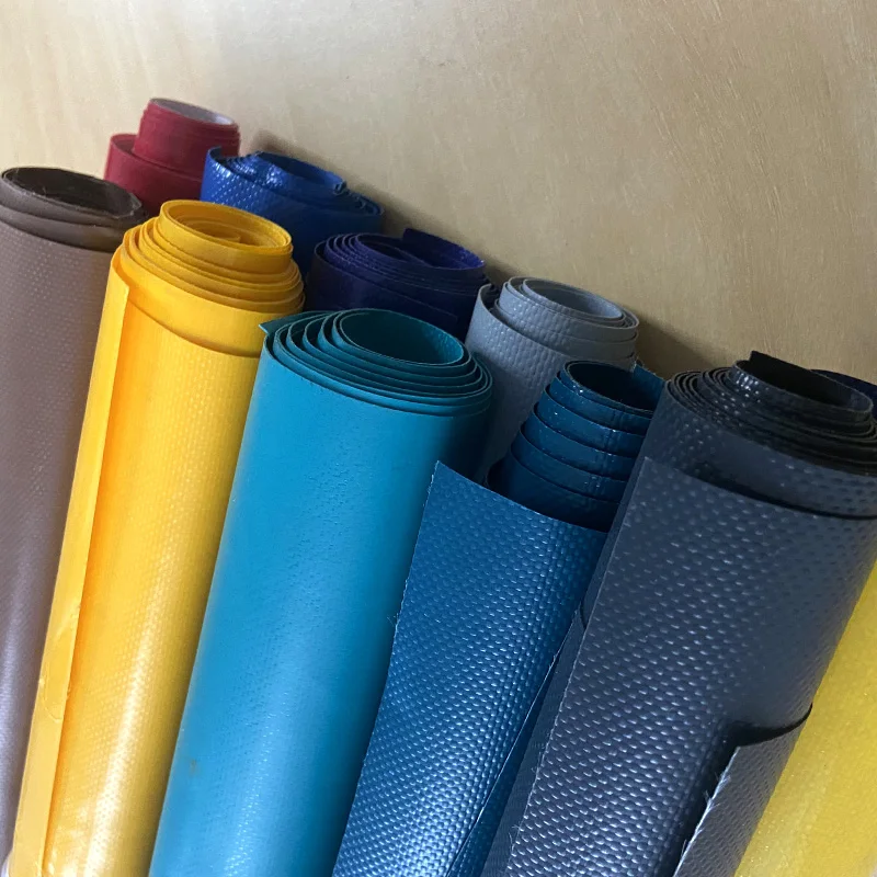 Jinlong 550gsm pvc tarpaulin roll of pvc texture pvc vinyl fabric for bags
